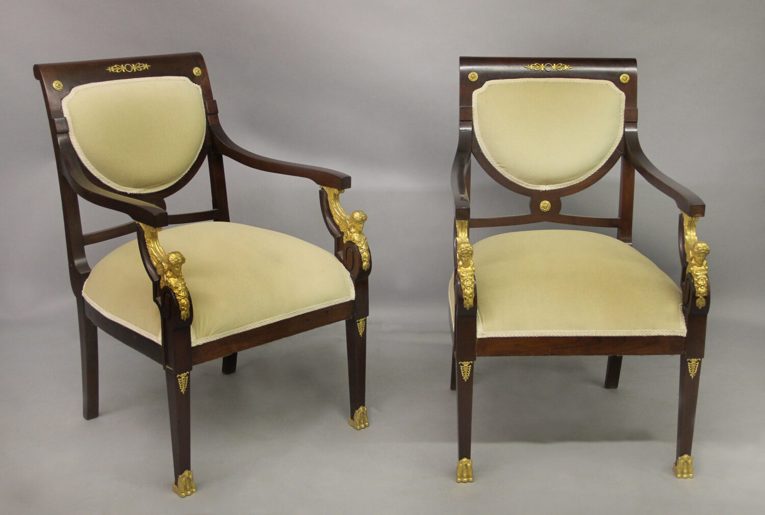 A Nice Late 19th / Early 20th Century Gilt Bronze Mounted Empire Style Three Piece Parlor Set - Image 3