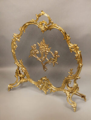 A Nice Late 19th Century Gilt Bronze Firescreen