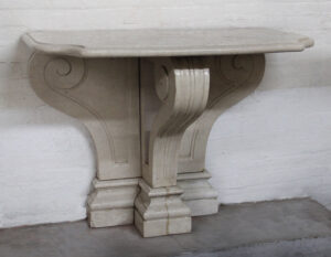 Early 20th Century Hand Carved White Marble Console