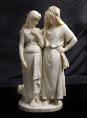 A Fine Late 19th Century White Carrara Double Figure Marble Entitled "Tendresse" by Émile-André Boisseau