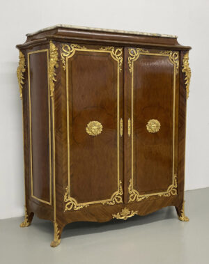 A Nice Late 19th Century Gilt Bronze Mounted Transitional Style Parquetry Cabinet