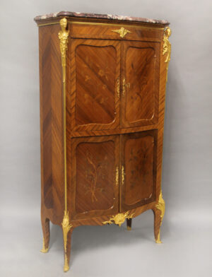 A Lovely Late 19th Century Louis XV Style Gilt Bronze Mounted Marquetry Cabinet By François Linke