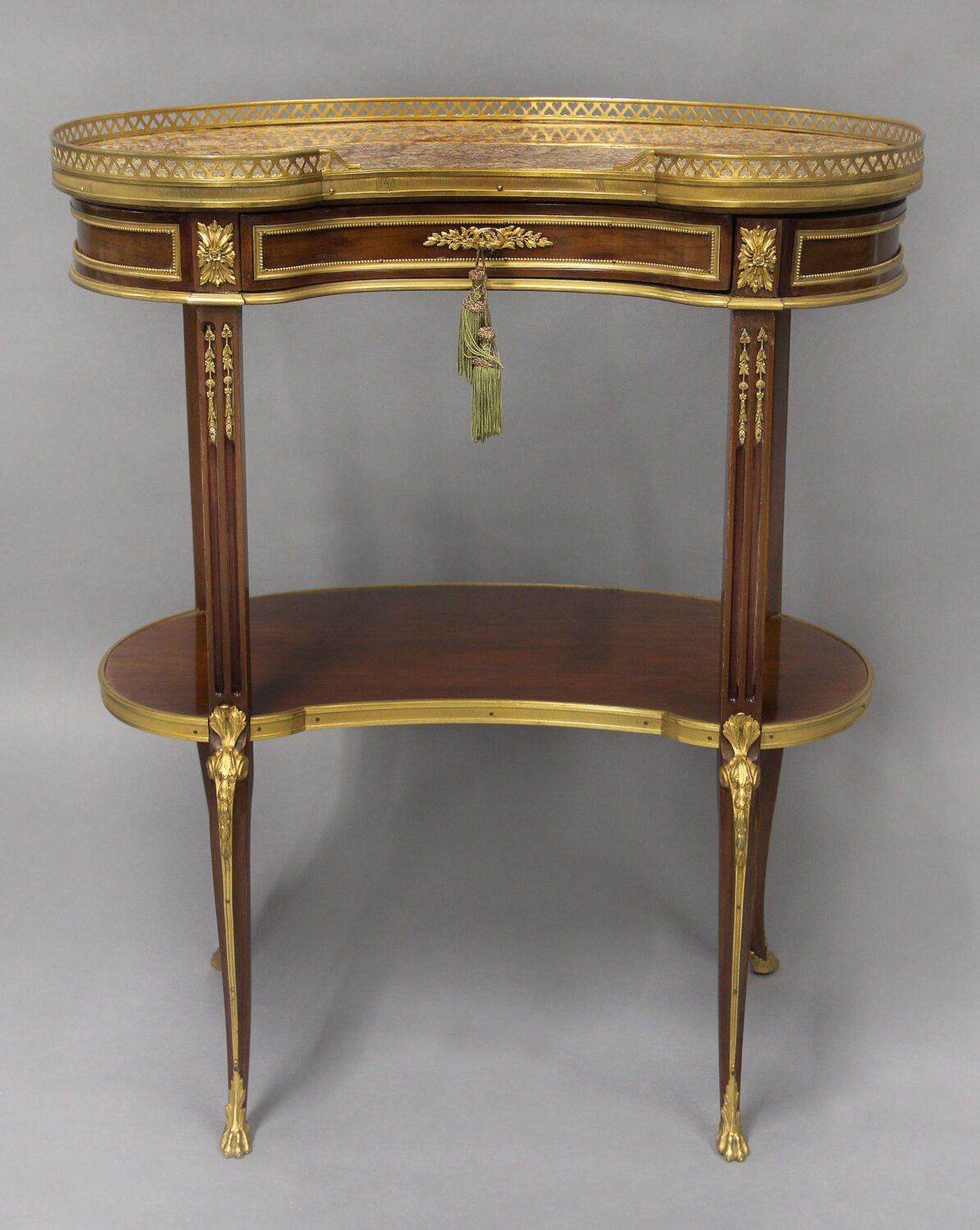 A Lovely Late 19th Century Transitional Style Gilt Bronze Mounted Mahogany kidney-Shaped Occasional Table - Image 2