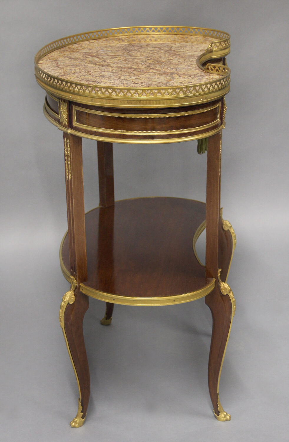 A Lovely Late 19th Century Transitional Style Gilt Bronze Mounted Mahogany kidney-Shaped Occasional Table - Image 4