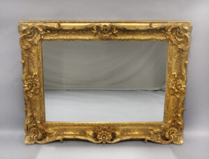 An Excellent Late 19th Century Giltwood and Gesso Carved Mirror