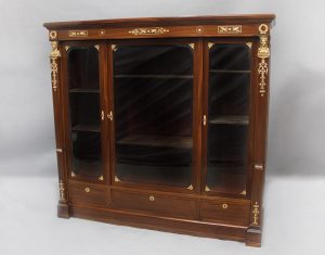 A Nice Late 19th Century Gilt Bronze Mounted Empire Style Vitrine Cabinet